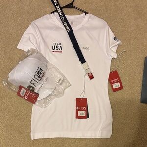 Figs Team USA White Apparel Set